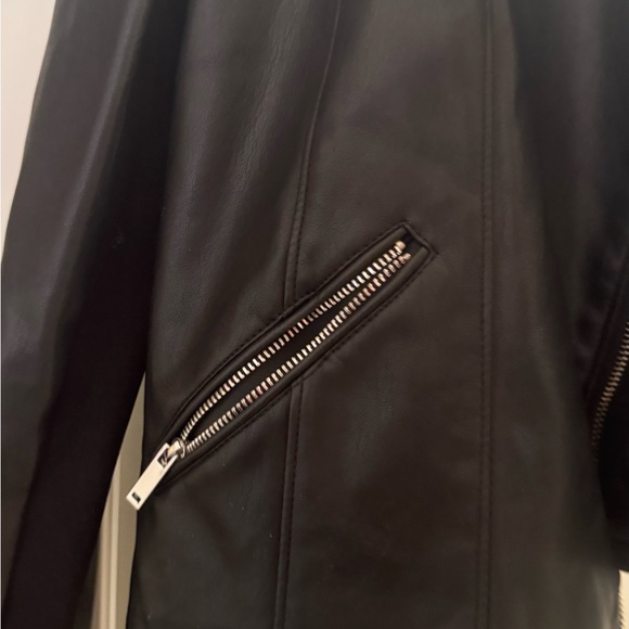 Zara Black Faux Leather Jacket - Picture 2 of 6